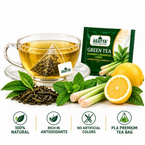 Green Tea Herbal Infusion with Spearmint, Lemon & Lemongrass - 25 Tea Bags - Image 2